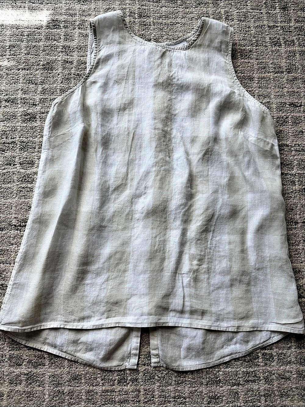 J. Jill linen Sleeveless Button-Back Blouse Size Medium, gingham print